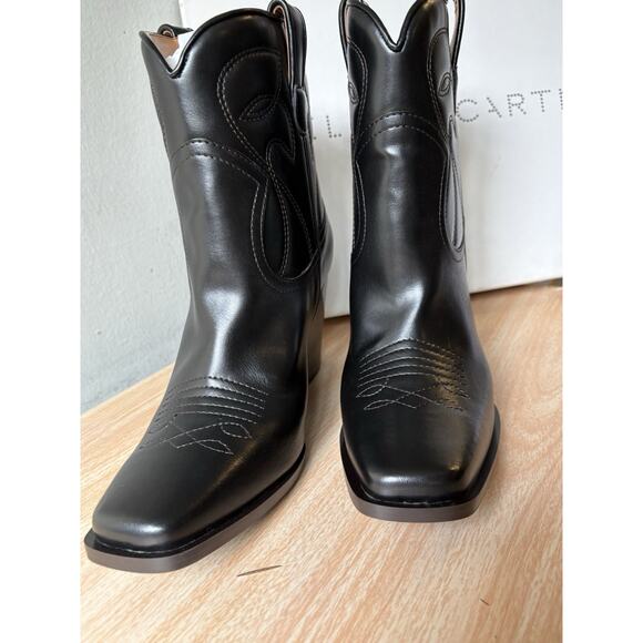 Stella Mccartney Cowboy Boot Women's Black 40 US New In Box Hot! - Picture 13 of 15